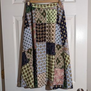 Zara patchwork midi skirt